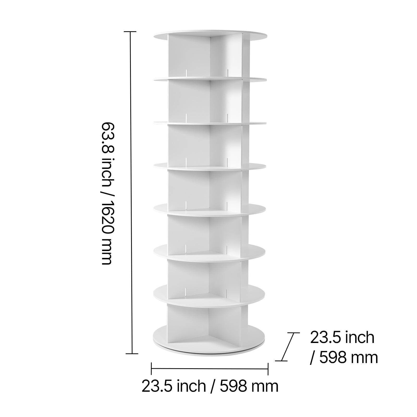 7 Tier Rotating Shoe Rack Tower 360 Spinning Carousel Organizer_voghion.com